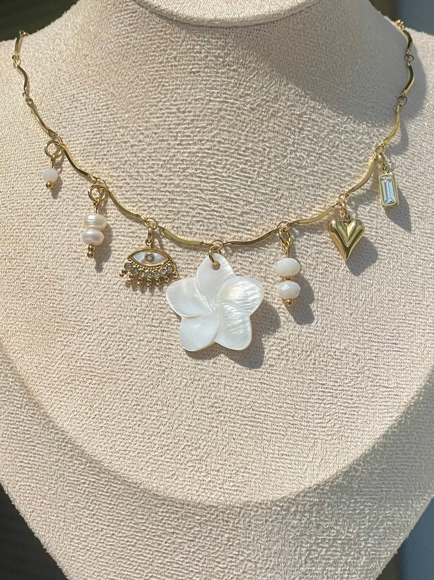 COLLIER À CHARM - MAILLE COURBÉ