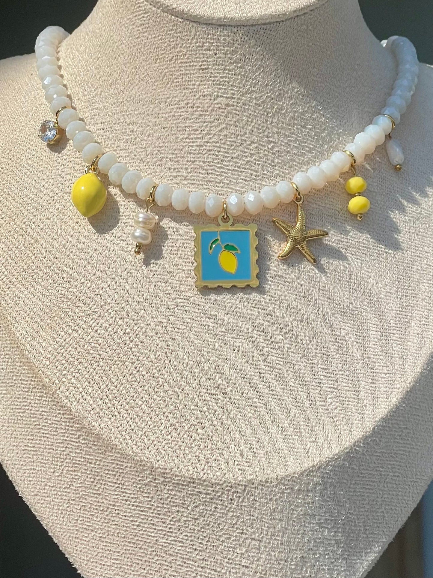 COLLIER À CHARM - PERLES À FACETTE