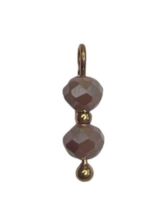 CHARM 130 / 2 perles marron glacé - 15mmx4mm