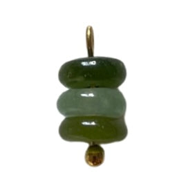CHARM 18 / 3Perles rondes - 7x14mm - Vert