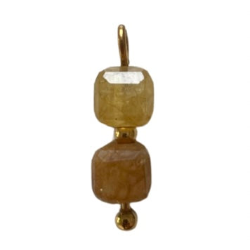 CHARM 19 / 2perles cubes - 5x17mm - Jaune