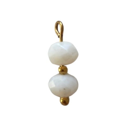 CHARM 14 / 2Perles 6x15mm - Blanc