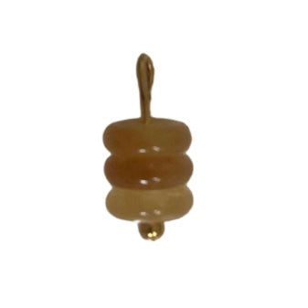 CHARM 17 / 3Perles rondes - 7x14mm - Jaune