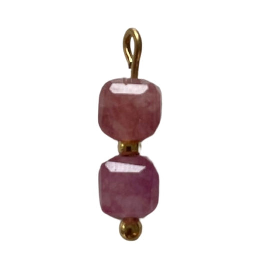 CHARM 3 / 2perles cubes - 5x17mm - Rose