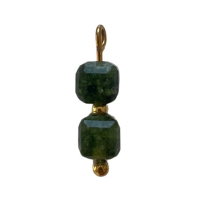 CHARM 21 / 2perles cubes - 5x17mm - Vert