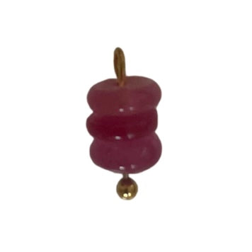 CHARM 16 / 3Perles rondes - 7x14mm - Rose