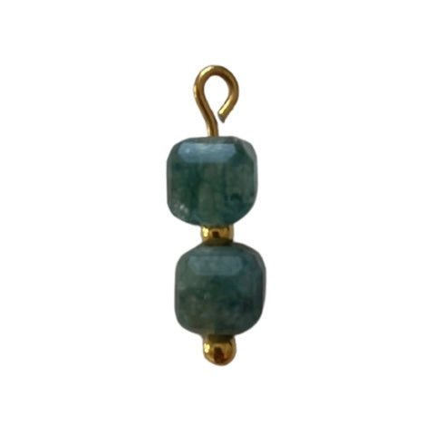 CHARM 20 / 2perles cubes - 5x17mm - Bleu