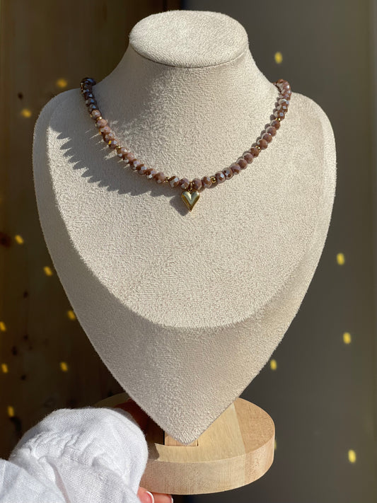 KALÉA - Collier marron glacé