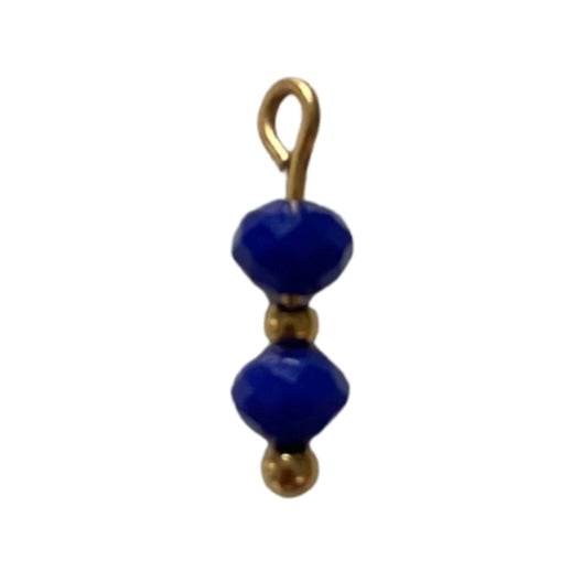 CHARM 106 / 2Perles - 4mmx15mm - Bleu