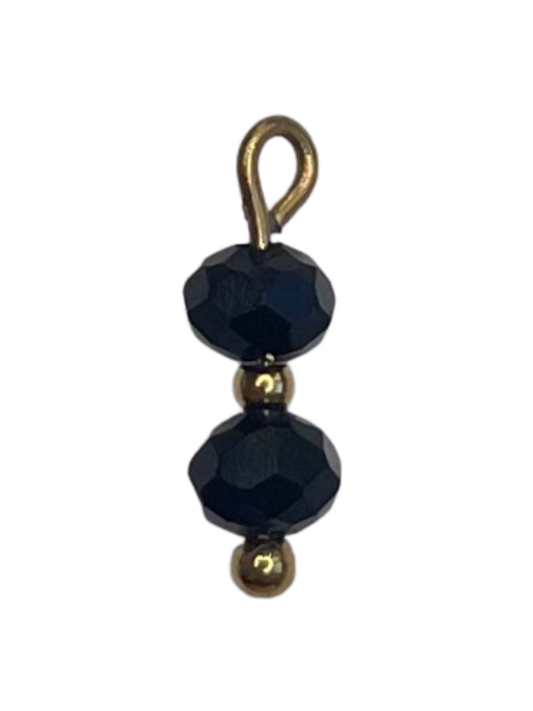 CHARM 133 / 2 perles noir - 15mmx4mm