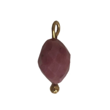 CHARM 1 / Perle rhodonite - 7mmx20mm