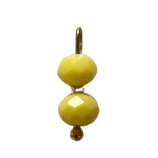 CHARM 122 / 2Perles 6x15mm - Jaune