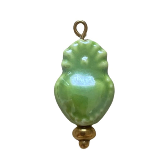 CHARM 100 / Coeur céramique vert - 12mmx25mm