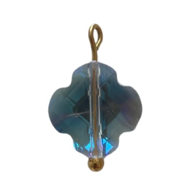 CHARM 117 / Trèfle - 12 mmx17mm - Miroir bleuté