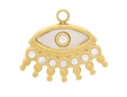 CHARM 54 / Oeil 1 (nacre et oxydes de zirconium) - 13x15mm