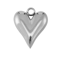 CHARM  / Coeur  - 11x9,5mm - argenté